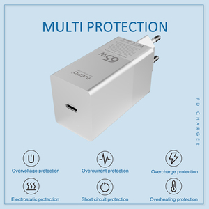 Đặt Hàng OEM 100 Pcs Gan 65W Siêu Nhanh Chóng USB Sạc Tường 1 Cổng Ce FCC Rohs Scp & Pd 3.0 Chức Năng Nhỏ Gan Sạc Cho Điện Thoại - Product Image 4