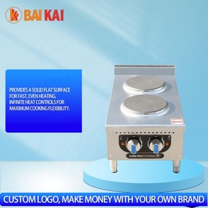 Équipement de cuisine pour restaurant Cuisinière électrique à 2 brûleurs Cuisinière de table en acier inoxydable Cuisinière à plaques chauffantes - Product Image 3