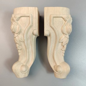 Oferta Especial en Stock: Patas de <span class=keywords><strong>Madera</strong></span> Maciza Tallada con Diseño de Rosa Estilo Europeo para Muebles de TV, Armarios y Mesitas de Noche - Product Image 2