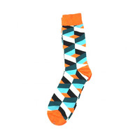 Chaussettes de sport en coton colorées et amusantes pour hommes, chaussettes fantaisie géométriques unisexes personnalisées pour femmes – Grande Vente