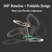 Logo personnalisé, métal double face, type Z, 360° °   Support de téléphone et tablette magnétique rotatif et pliable pour bureau