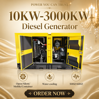 Groupe électrogène diesel silencieux 150 kVA avec panneau ATS à démarrage automatique 50/60 Hz 1800 tr/min Châssis ouvert