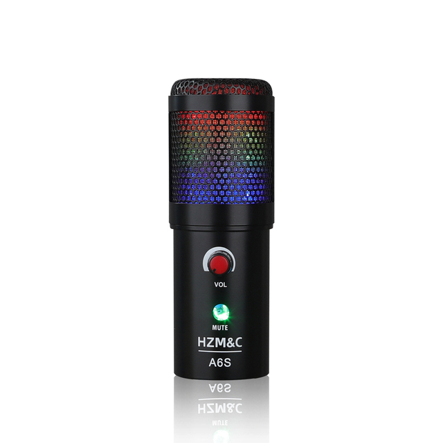 NEW Model A6 Professional  Mic Live Streaming Condenser Desktop RGB Gaming USB Recording Studio Microphone