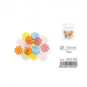 Accessoire floral en bois Ilan 10 mm 16 pièces pour la création artisanale - Product Image 3