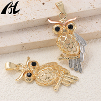 Pendentif chat en cristal exquis, best-seller, design hibou mignon en métal, en laiton, cadeaux promotionnels pour femmes
