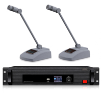 Système de microphone de conférence numérique filaire cardioïde XLR avec unité de président et de délégué, haut-parleur intégré et fonction de vote électronique