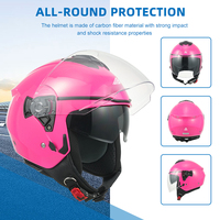 Casque de moto demi-face rétro rose unisexe en ABS certifié ECE, vente en gros OEM, toutes saisons