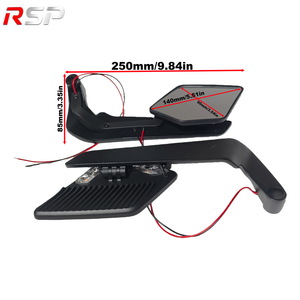 Nouveaux rétroviseurs universels RSP 7 8 22 mm pour <span class=keywords><strong>guidon</strong></span> <span class=keywords><strong>de</strong></span> moto, anti-éblouissement, lentille HD en verre, plastique ABS, noir mat, fixation par boulons, vue avant - Product Image 2