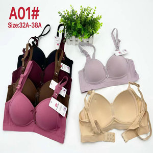 1,3 dólar modelo MQS202 sujetador tamaño 32-38A inalámbrico pequeña espuma cobertura completa Color liso mujeres sujetador abierto sin cables con colores - Product Image 2