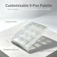 Étui de palette d'ombres à paupières en ABS transparent personnalisé avec logo sur mesure, emballage en gros, protection de l'environnement