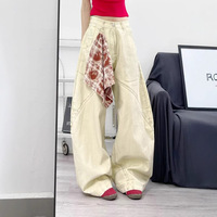 Jeans unisexe en denim nylon/coton taille haute, inspiré des créateurs, nouvelle tendance, effet vieilli, tie-dye, ambiance vintage, pour femme