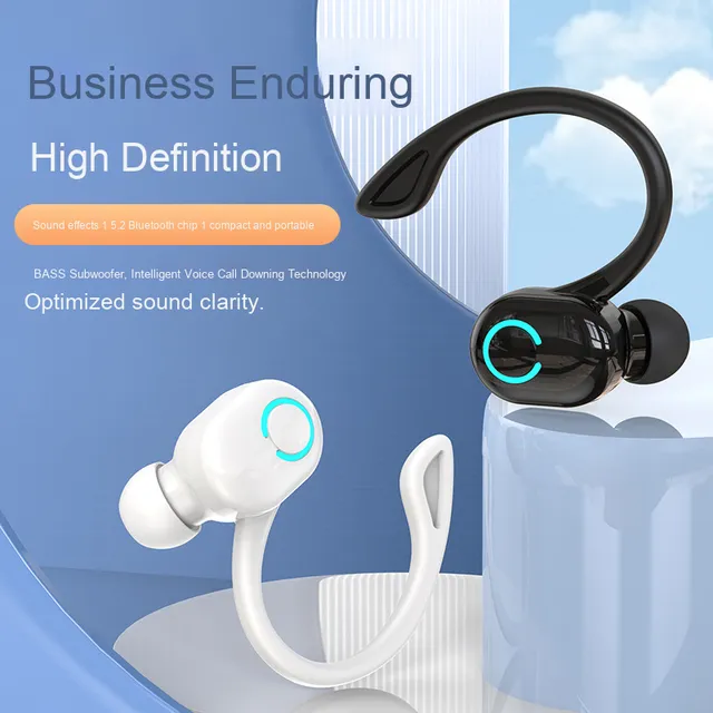 New Private Model S10 Mini for 5.3 Sports Headset Single Hanging Ear Type LED Battery IPX5 Waterproof Low Latency