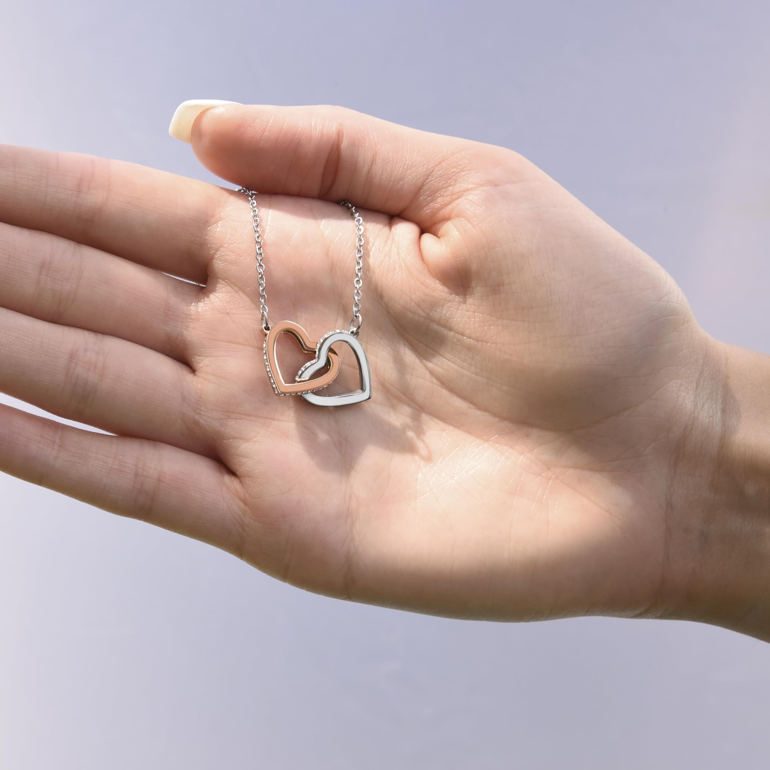 Two-tone Double Heart Necklace