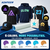 Rouleau de vinyle thermocollant Kenteer en silicone phosphorescent, film en caoutchouc silicone HTV lumineux à repasser pour T-shirt DIY