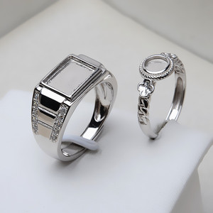 Bandeja de Plata S925 para Joyería DIY, Anillo de Perlas para Hombre y Mujer, Anillo para el Cabello, Bandeja para Pegamento, Modelo 3132, Bandeja Vacía Hecha a Mano - Product Image 1