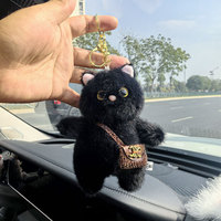 Vente en gros de jouets en peluche pour bébés, très demandés, mignons et doux, porte-clés animaux en peluche, porte-clés mini chat en peluche personnalisé