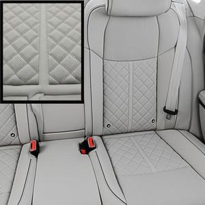 High-End kustom <span class=keywords><strong>PU</strong></span> <span class=keywords><strong>PVC</strong></span> sintetis kulit timbul spons bernapas lubang rajutan ramah kulit kursi mobil tahan lama penutup - Product Image 1