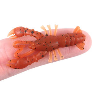 Vente en gros de leurres de pêche en PVC souple, matériel de 4cm, 0.8g, écrevisse marron, écrevisse flottante, crevette - Product Image 3