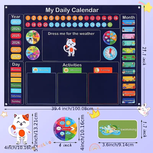 Il Mio Primo Calendario Giornaliero per Bambini, Attività di Apprendimento per la Prima Infanzia, Calendario Prescolare in Feltro Adatto per Casa e Asilo - Product Image 4