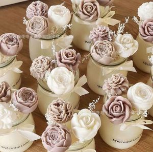 Velas Aromáticas Elegantes y Románticas al por Mayor, Decoración con Flores, Mini Velas Aromáticas Lindas para Regalo de Aniversario - Product Image 6