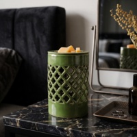 Brûleur d'encens électrique en céramique sculptée, Lampe chauffe-cire électrique, Chauffe-bougie, Lampe à parfum, Brûleur de cire, Cire fondante aromatique ETL