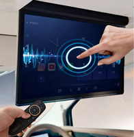 Moniteur TV LCD rabattable pour toit de voiture BYD Xia 15.6 4+64G, Android 13.0 IPS 1920x1080, écran tactile, stéréo USB WiFi/4G, télécommande