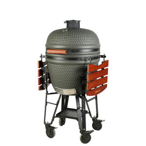 เตาบาร์บีคิว Kamado ขนาดใหญ่ Auplex Outdoor Kitchen 23.5 นิ้ว เคลือบผงสีเขียวเซรามิก สแตนเลส พร้อมรถเข็น ขนาด 23 นิ้ว ถึง 29 นิ้ว ใช้ถ่าน - Product Image 5