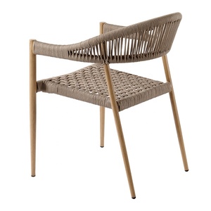 Brown Modern Garden Front Porch Armchairs Furniture Outdoor Patio <strong>Cafe</strong> Rope Aluminum Dining <strong>Chairs</strong>