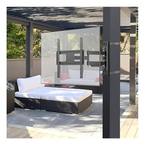 Nhôm tán che bên ngoài gazebo cơ giới louvered pergola với tường TV - Product Image 3