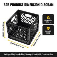 Caisse en plastique pliable 330x330x290mm, gain de place, robuste, caisse à lait pliable, vente en gros, directement de l'usine en Chine