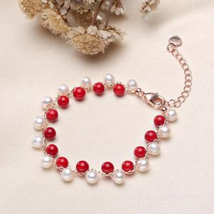 สร้อยข้อมือไข่มุกน้ำจืดแท้ขายส่ง สำหรับผู้หญิง ขายตามแผงลอย งานแสดงสินค้า งานฝีมือ สร้อยไข่มุกจูจี้ - Product Image 1