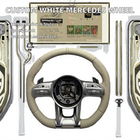 Volant de direction en cuir véritable et fibre de carbone de qualité supérieure pour Mercedes-Benz C200 CLA CLS A45 W204 W213 W219 W222 G500
