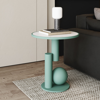 Table d'appoint ronde moderne de luxe avec plateau en pierre frittée, table de chevet, table basse d'appoint pour canapé, pour salon