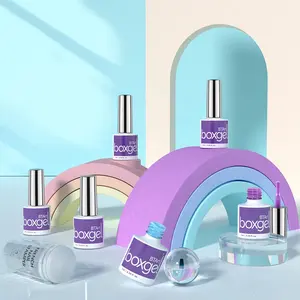 Esmalte de Gel UV de larga duración, 6 botes de esmalte de uñas en varios colores, esmalte de Gel UV con estampadora francesa de silicona transparente