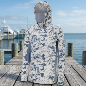 Camisa de Poliéster con Protección Solar UPF 50, Transpirable, Anti-UV, con Estampado de Camuflaje, para Hombre, con Protección para el Cuello, Impermeable, para Pesca - Product Image 4