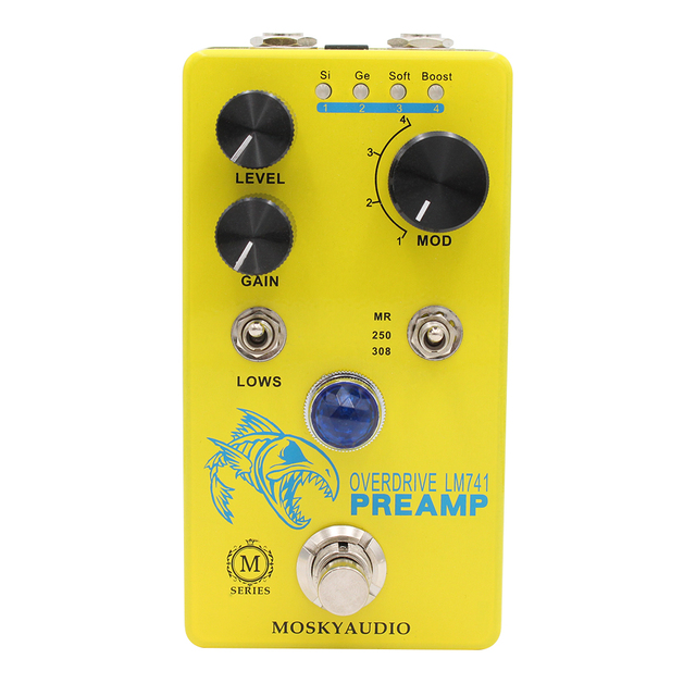 New LM741 Preamp Aluminum Alloy Guitar Effects Pedal Board Distortion Overdrive Electric Guitar Pedals 4 Modes Classical Guitar