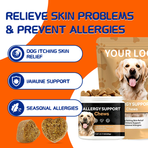 OEM alerji desteği köpekler için çiğniyor, veteriner-formüle kaşıntılı cilt kabartma, özel etiket ve ambalaj, fabrika doğrudan - Product Image 3