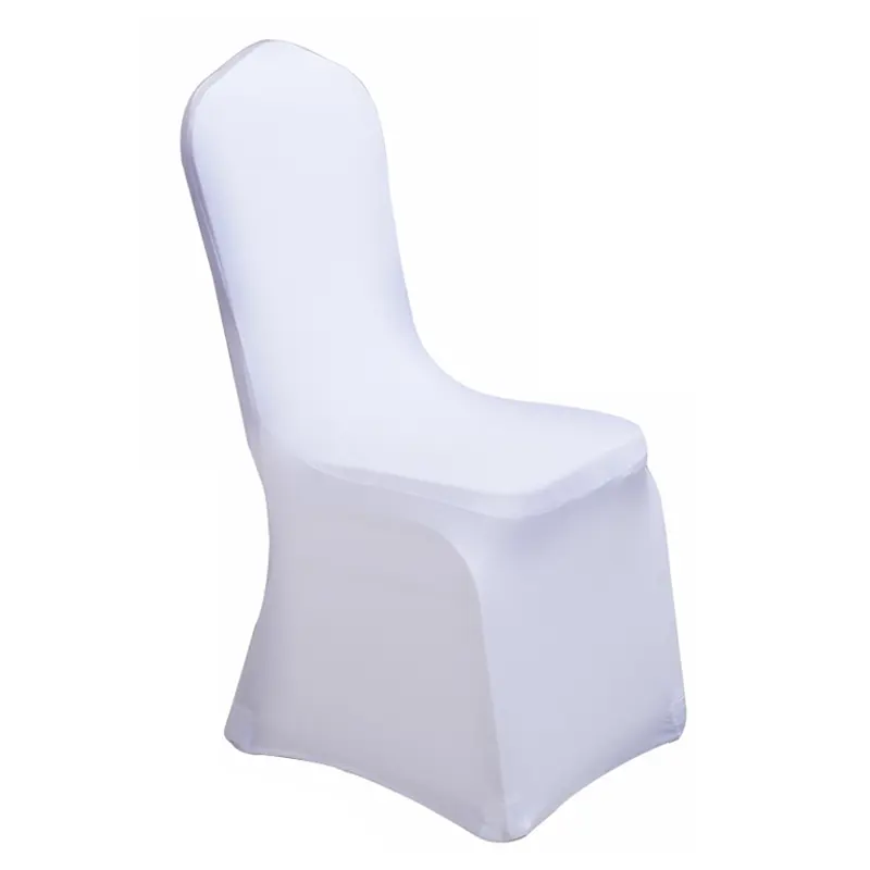 Plain Dyed Pattern Spandex Polyester White Universal Spandex Elastic Chair Cover