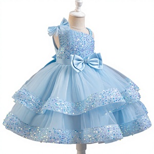 Robe décontractée pour petites filles, nouvelle collection été 2026, avec ceinture à nœud, haute qualité, vente en gros, personnalisable - Product Image 1