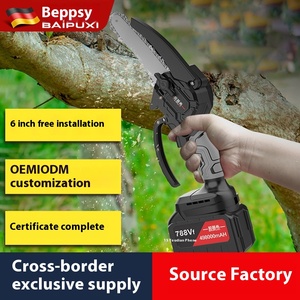 Scie à chaîne électrique personnalisée de 4 à 6 pouces rechargeable au lithium Scie d'élagage d'<span class=keywords><strong>arbre</strong></span> portable à une main alimentée par batterie domestique - Product Image 2