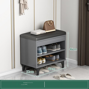 Modern Adjustable <b>Small</b> Shoe with <b>Cushion</b> Storage Seating for Entryway - Product Image 2