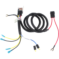 FARBIN Kit de faisceau de câblage de relais de klaxon de voiture 12v et bouton poussoir de klaxon avec fil de 3 mètres (faisceau de câblage + bouton de spot rouge, 12V)