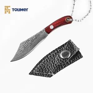 热销户外工具口袋迷你刀，带彩色木柄定制独特设计迷你铜刀