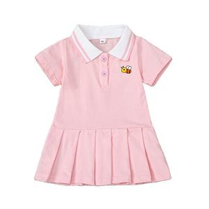 ชุดเดรสเด็กผู้หญิงแขนสั้นลายเป็ดน้อย คอปกแบบลำลอง ขายส่ง - Product Image 1