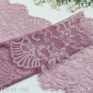 Stretchy Chantilly ren đỏ 23cm màu tím đàn hồi lưới hoa pháp lông mi LCE TRIM vải cho phụ nữ áo ngực đồ lót <span class=keywords><strong>2025</strong></span> - Product Image 4