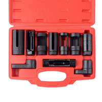 Podofo – Kit de 10 douilles pour capteur d'oxygène, jeu d'outils de dépose pour capteur O2 et capteur de pression d'huile, en acier au chrome-vanadium, avec embouts de 3/8 et 1/2 pouce