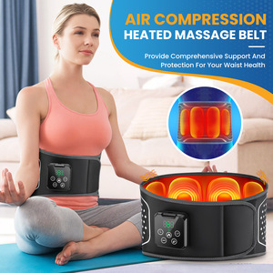 Dispositivo de masaje corporal, dispositivo de masaje por presión de aire, terapia de compresión caliente inalámbrica, cinturón de soporte lumbar con bolsa de aire para alivio del dolor - Product Image 3