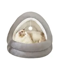 Lit d'hiver 2 en 1 pour chat Lit long en peluche pour chien Donut Cave Cuddler Warm Sleeping Bag Sofa Cushion Nest for Small Puppies Kitten