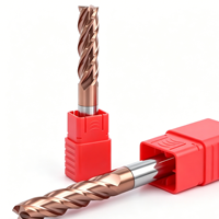 Fraise à 4 dents en carbure de tungstène 55HRC, revêtement TiCN, outils de fraisage