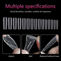 Moules à ongles transparents multi-tailles en plastique pour gel, formes doubles pour extensions rapides d'ongles en acrylique et en gel
